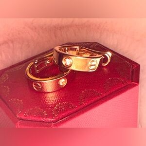 Cartier 18k gold love earrings, brand new